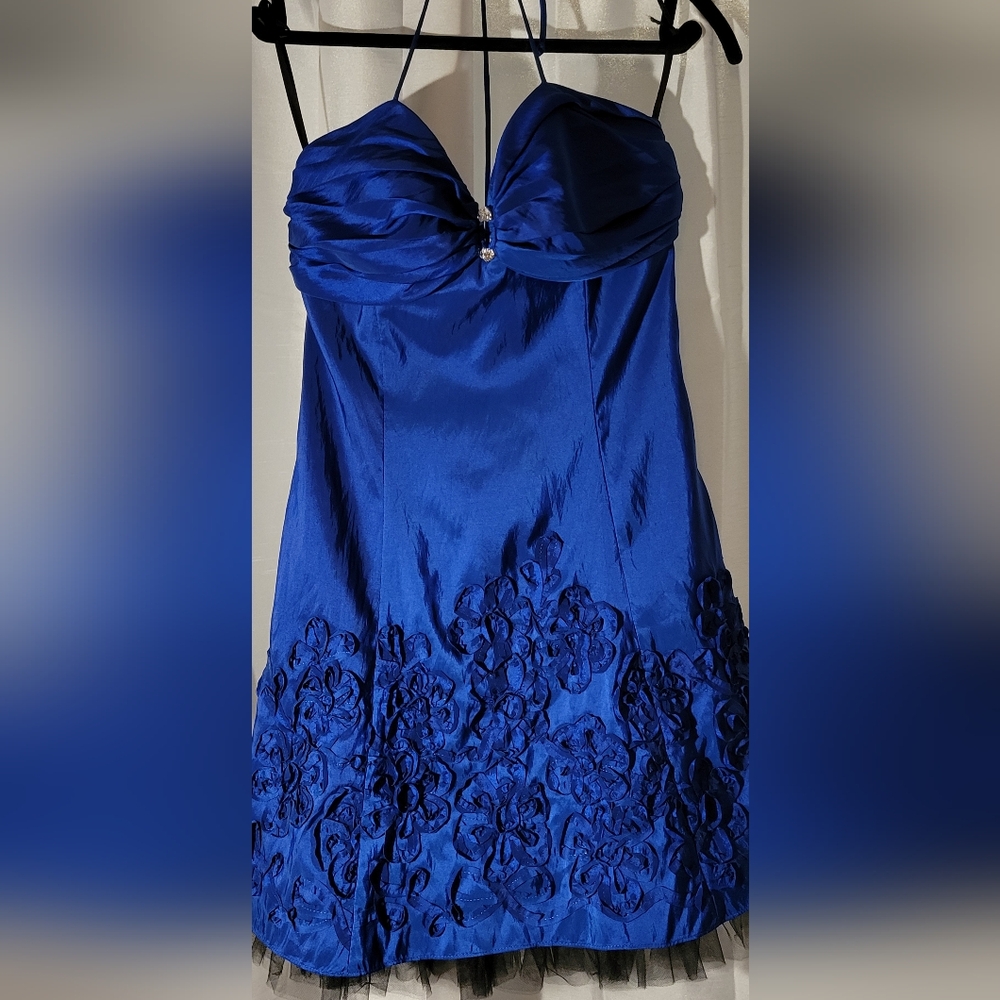 * XSCAPE royal blue cocktail dress Final Discount - Picture 3 of 9